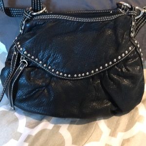 Red by Marc Ecko black leather shoulder bag